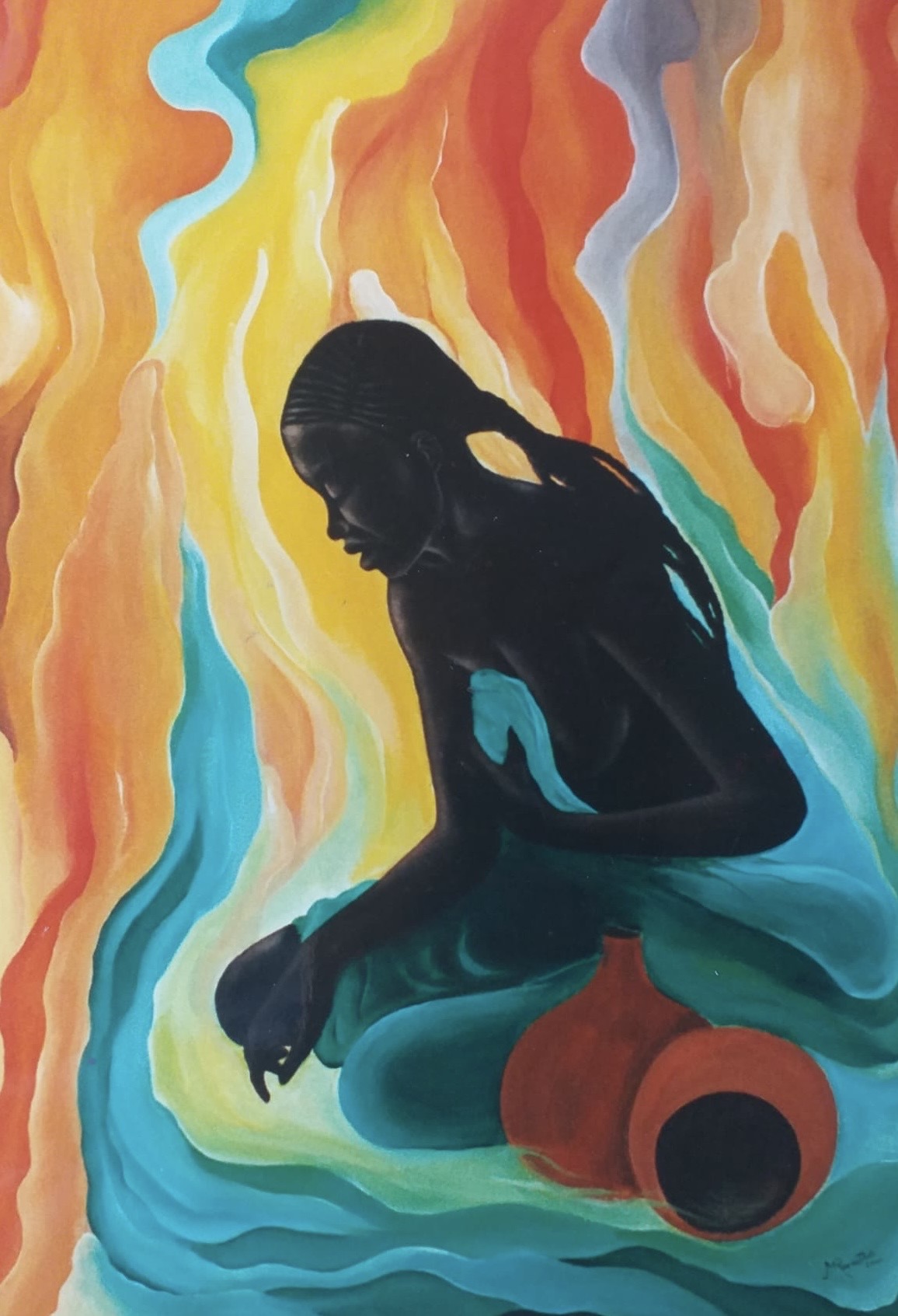Embers of Reflection - Original canvas Print by Manuel Pinto
